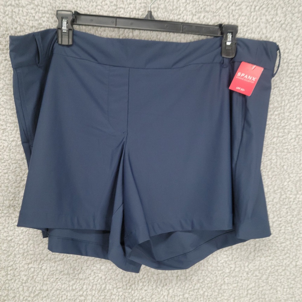 Spanx Sunshine Solutions Navy Blue UPF 50+ Shorts Plus Size 3X
